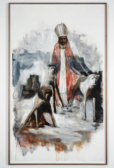 Axel Geis, Religiöse Figur mit Hunden